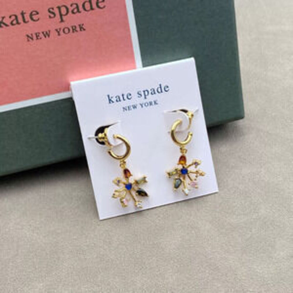 kate spade Firework Drop Oblong Round Heart Multi Zircon Inlay Metal Earrings